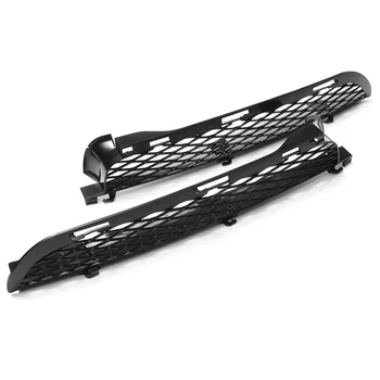 

Pair Car Front Bumper Upper Racing Grill Air Vent Meshed Grille For BMW X5 E53 2003 2004 2005 2006 Facelift