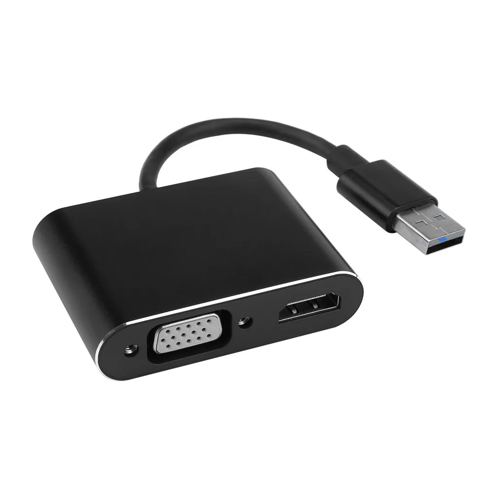 Ouhaobin USB C to HDMI VGA Adapter USB 3.0 Video Converter Adaptor for Tablet With 2 Type C Converter for computer