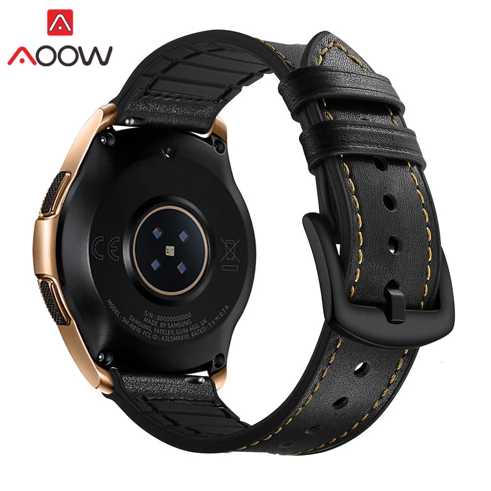 20 мм 22 мм силиконовый ремешок из натуральной кожи для samsung Galaxy Watch 42 мм 46 мм gear S3 S2 спортивный сменный Браслет ремешок