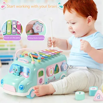 

Children's Music Bus Player Playing 8 Months Baby Musical Instrument Toy 1-2-3 Year Old Boy And Girl's Early Education