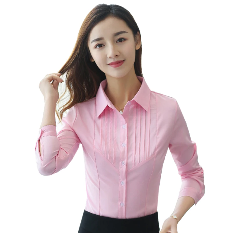 Korean Women Shirts Elegant Woman Solid 
