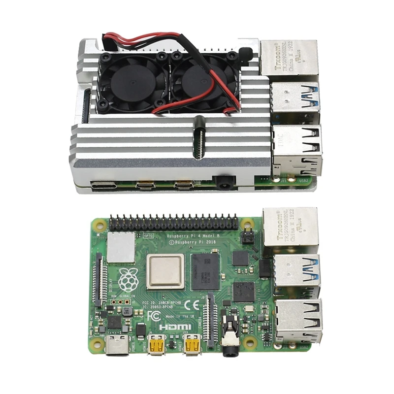 Для Raspberry Pi 4B 2G ram DIY Kit Поддержка 2,4/5,0 GHz wifi Bluetooth 5,0 с защитным корпусом охлаждающим вентилятором - Цвет: Sliver