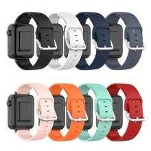 Anti Buckle Strap For Xiaomi Mi Watch Medical Grade Silicone Replacement Wristband Stainless Steel Silver Buckle Material PTCS