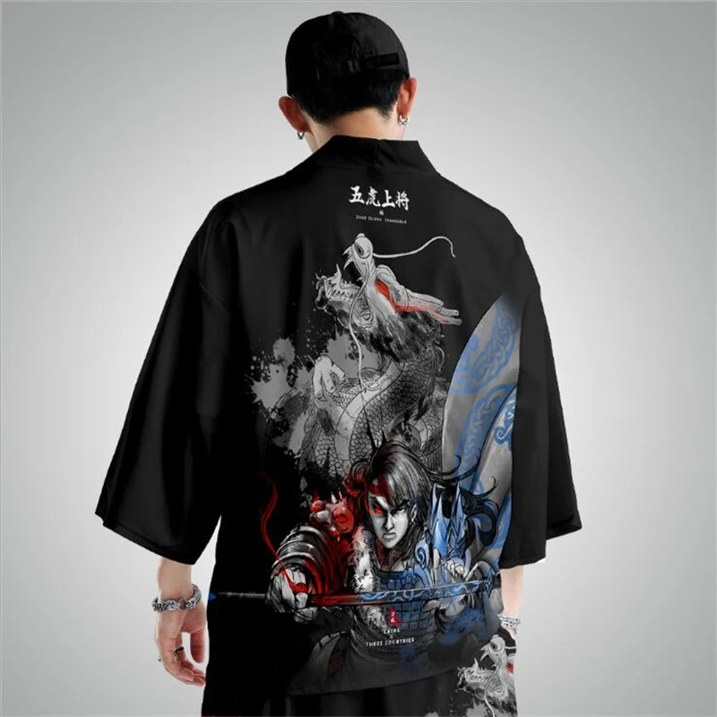 Bebovizi Japanese Style Cat Samurai Kimono Streetwear Men Women Cardigan Japan Harajuku Anime Robe Anime Clothes 2020 Summer