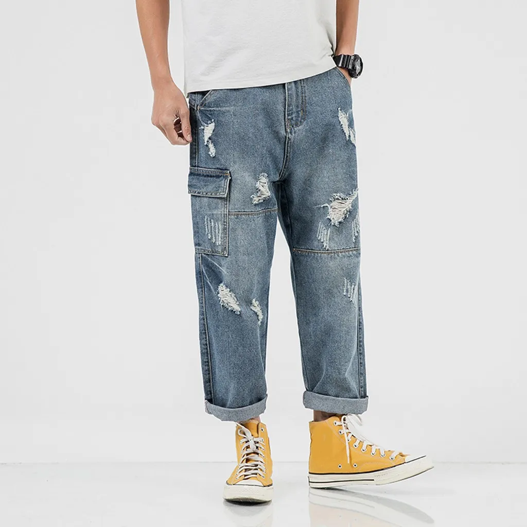tactical pants joggers pants Style Fashion Casual Hollow Jeans Overall Leisure Comfortable Trousers pantalones hombre spodnie
