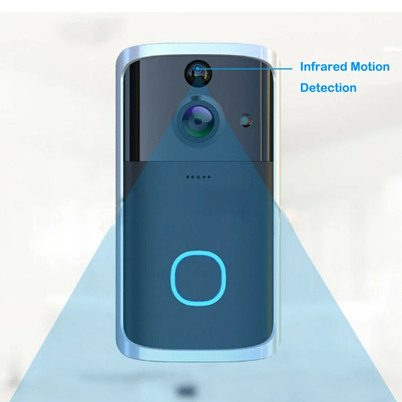 

Wireless WIFI Doorbell HD Visual Infrared Night Vision Intercom Display Motion Detection Home Door Bell