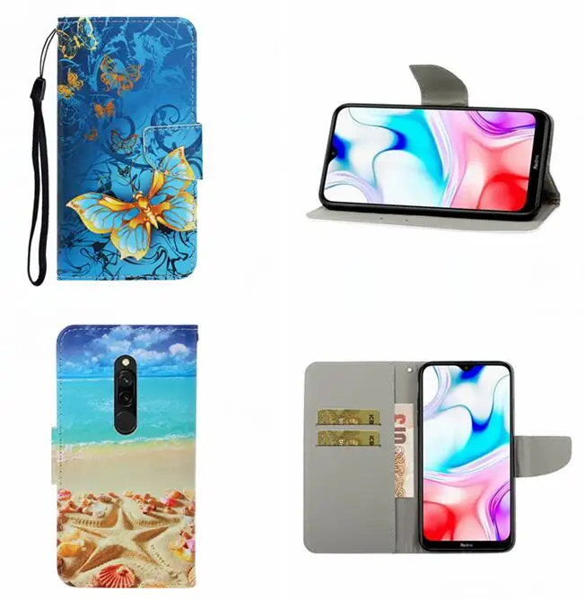 Кожаный чехол кошелек для Galaxy S10 Plus Note 10 PRO A10 A20 A30 A40 A50 с объемным рисунком цветов