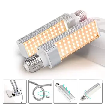 

LED Plant Grow Light Bulb USB Timer Full Spectrum Dual Head Growing Lamps Indoor