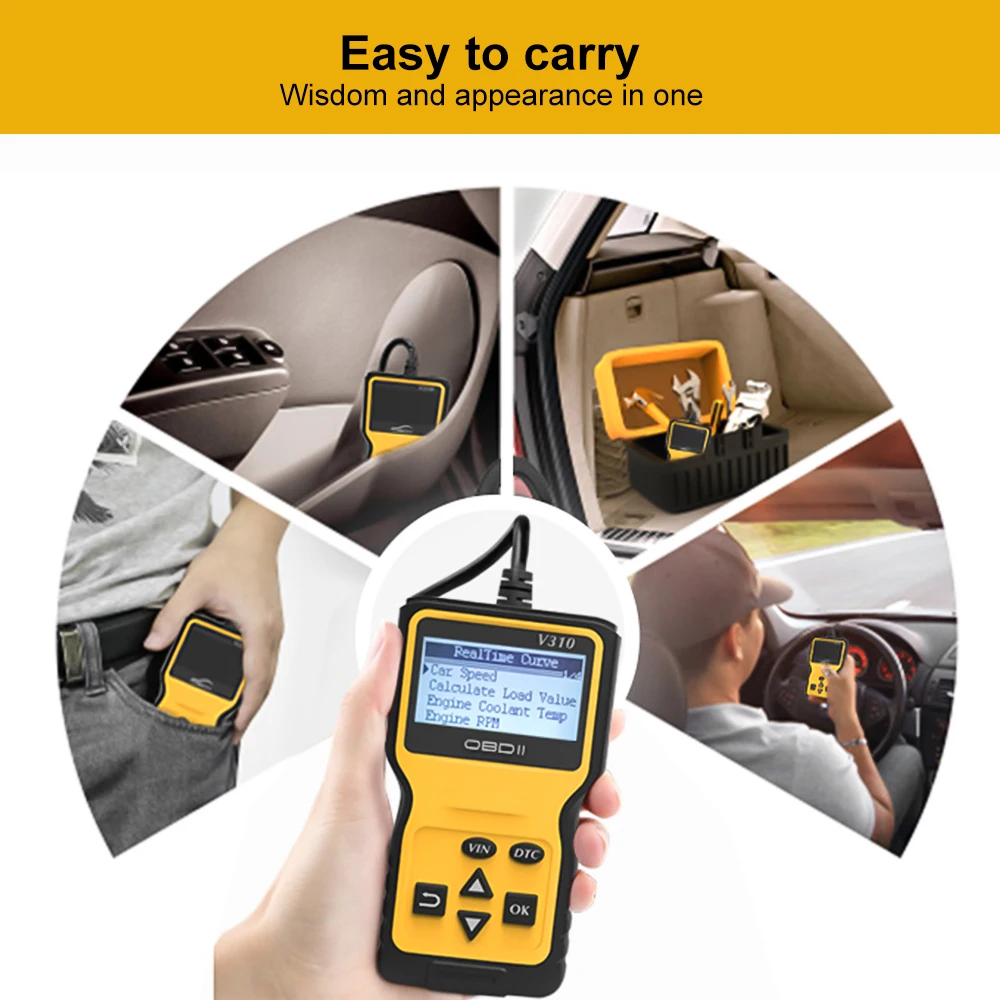 Viecar V310 полный OBD2 V 310 V1.1 считыватель кодов OBDII/EOBD OBD OBDII автомобильный диагностический инструмент l obd2 сканер automotriz