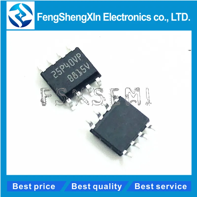50 шт./партия 25P40 25P40VP M25P40VP M25P40-VMN6TP SOP-8 4 Мбит, низкое напряжение, серийная флэш-память с 40 МГц SPI автобусный интерфейс