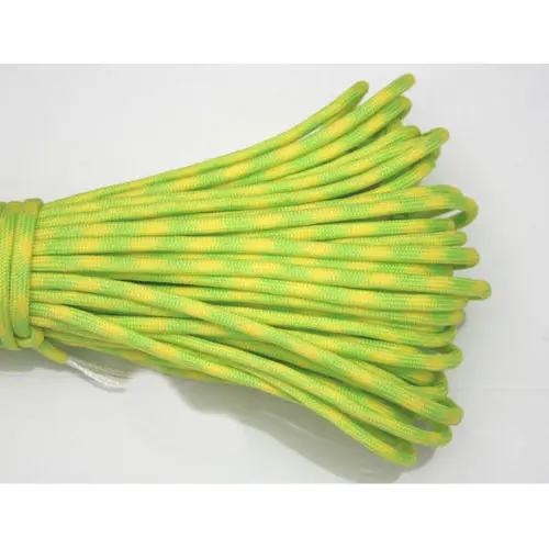 Neon Green Yellow 30 футов/50 футов/100 футов 550lb паракордовый шнур парашютный шнур 7 основных канатов 4 мм диаметр Кемпинг Туризм Открытый дом камуфляж цвета - Цвет: Neon Green Yellow
