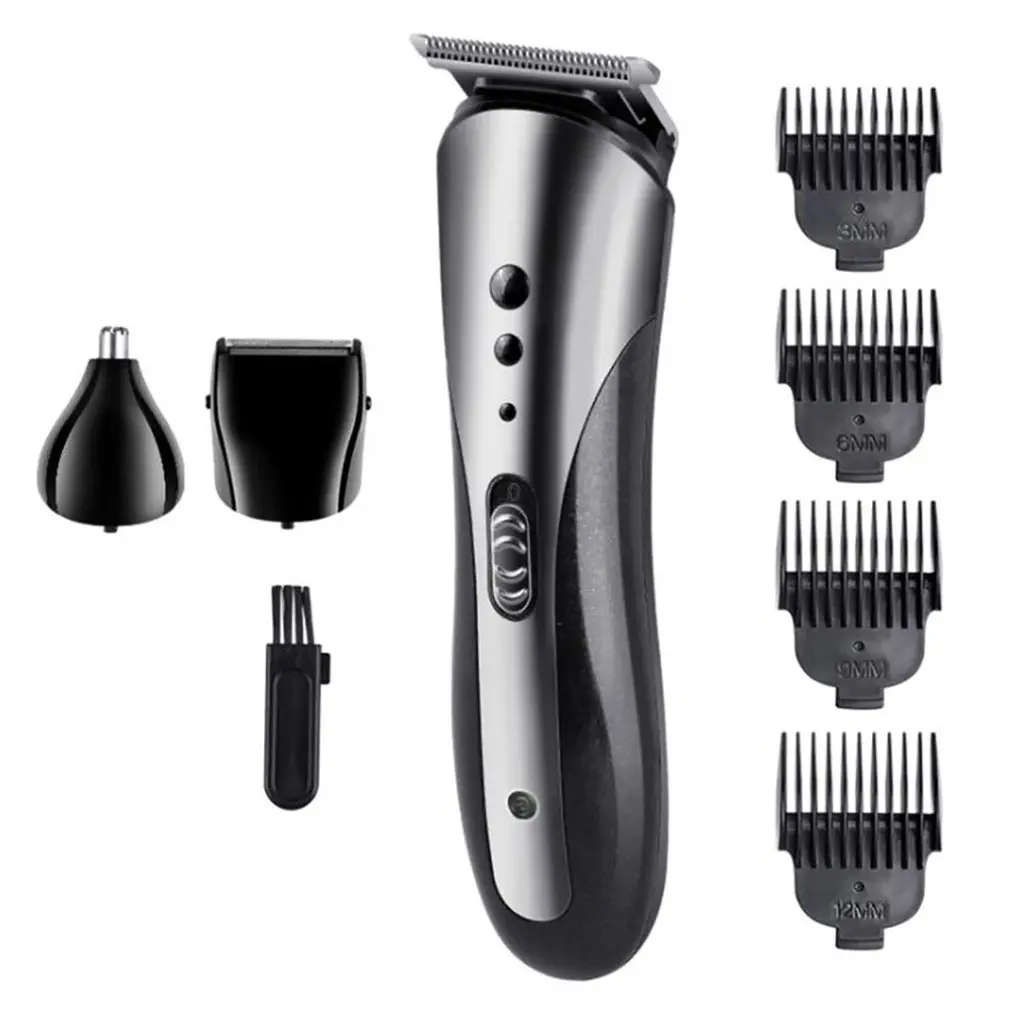 KEMEI KM-1407 Multifunctional Hair Trimmer Rechargeable Electric Nose Hair Clipper Professional Electric Razor Beard Shaver 5 in 1 electric ear nose trimmer hair electric shaver intelligent high power lcd razor rechargeable beard shaver