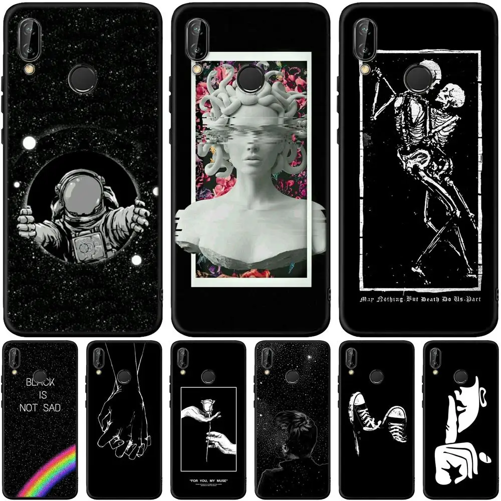 Матовый черный мягкий силиконовый чехол для Huawei P10 P20 P30 Mate 10 20 30 Lite Pro P8 P9 2017 задней