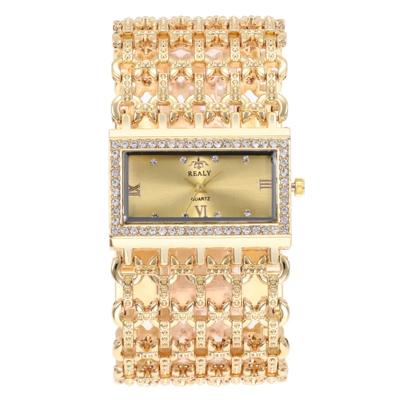 2021 Luxury Women Golden Stainless Steel Bracelet Watch Ladies Fashion Hollow Strap Dress Watch Female Casual Clock Relogio Hot