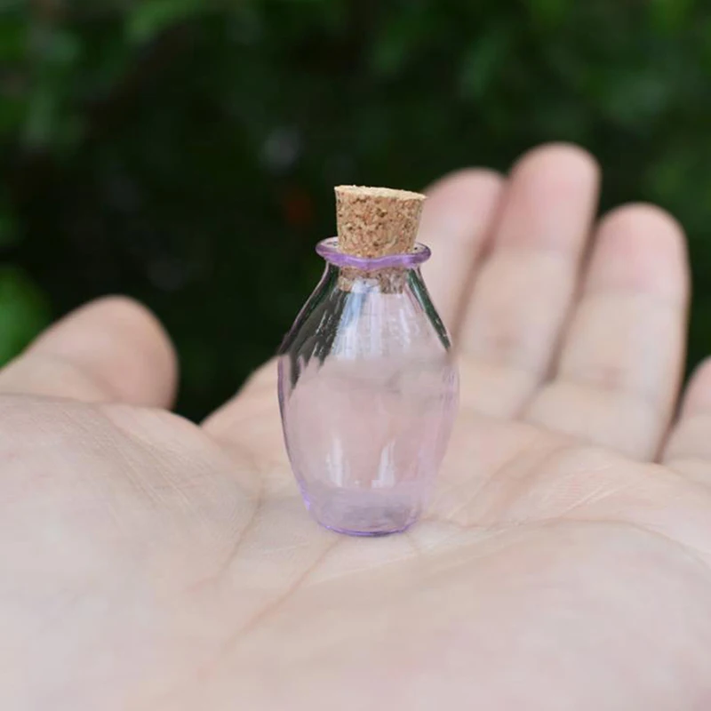 Mini Glass Bottles 2pcs 9Colors