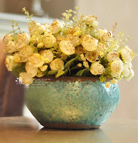 

Deficit! American-Style AutoNavi Buddha Crack Glaze Vigorous Retro Ceramic Vase Home Living Room Decoration