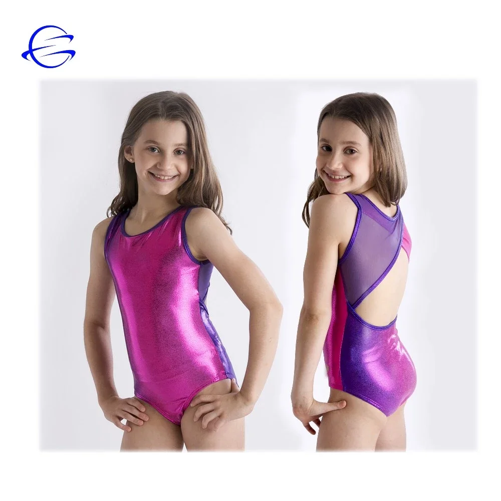 

Ombre Hologram Shine Lycra Sleeveless Gymnastic Leotard