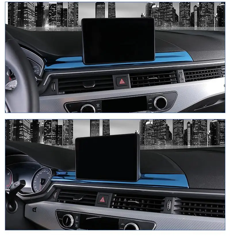 Car Styling Navigation Screen Protection covers Stickers Center Control Strip Panel For Audi A4 b9 A5 Interior Auto Accessories