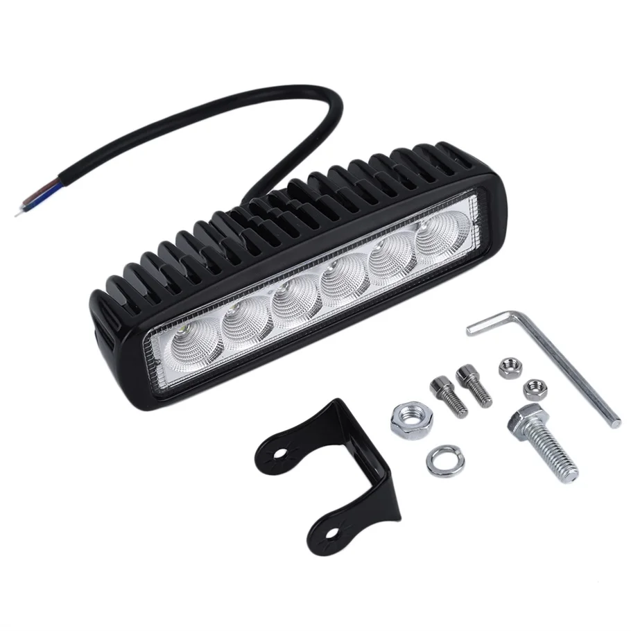 

1pcs 6" inch 18W LED Work Light Bar Lamp for Driving Truck Trailer Motorcycle SUV ATV OffRoad Car 12v 24v Spot light