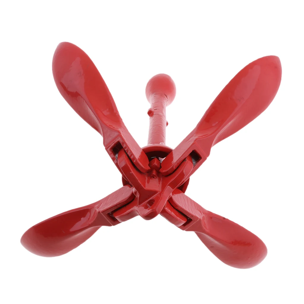 Heavy Duty Rowing Boats Folding Anchor 4 Tines Compact Anchor Buoy Kit Bag Marine Rope for Marine Boat Yacht Jetski Kayak