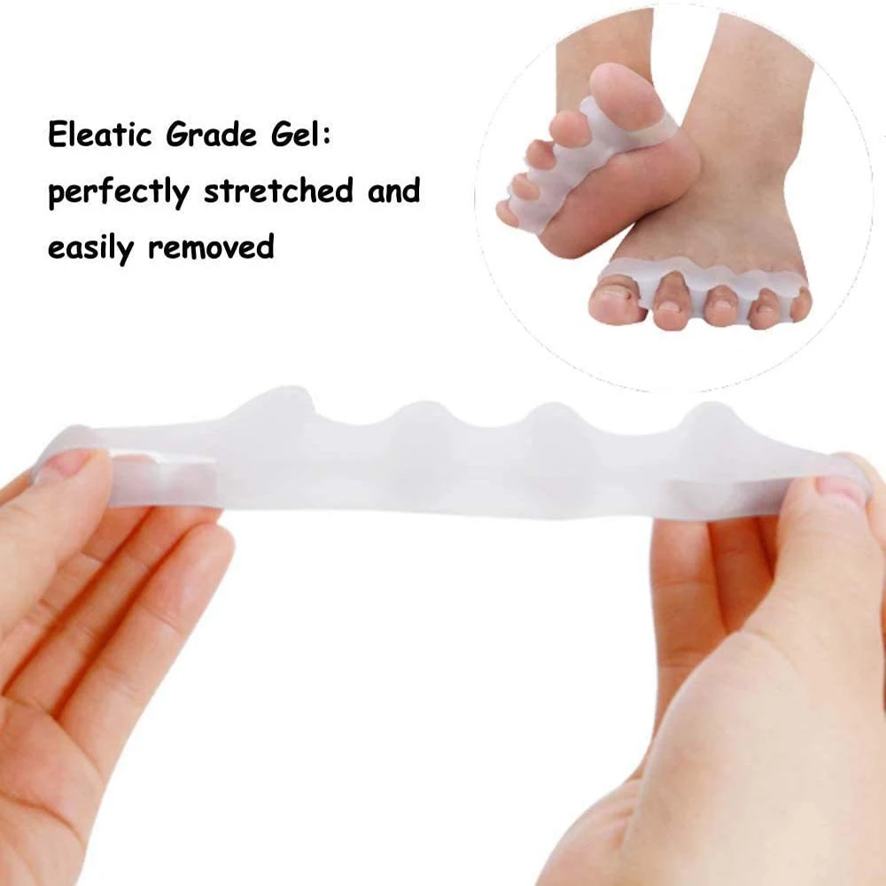 2pcs=1pair New Protective Toes Separator Suitable Bunion Corrector Material Soft Gel Straightener Spacers Stretchers Care Tool 4