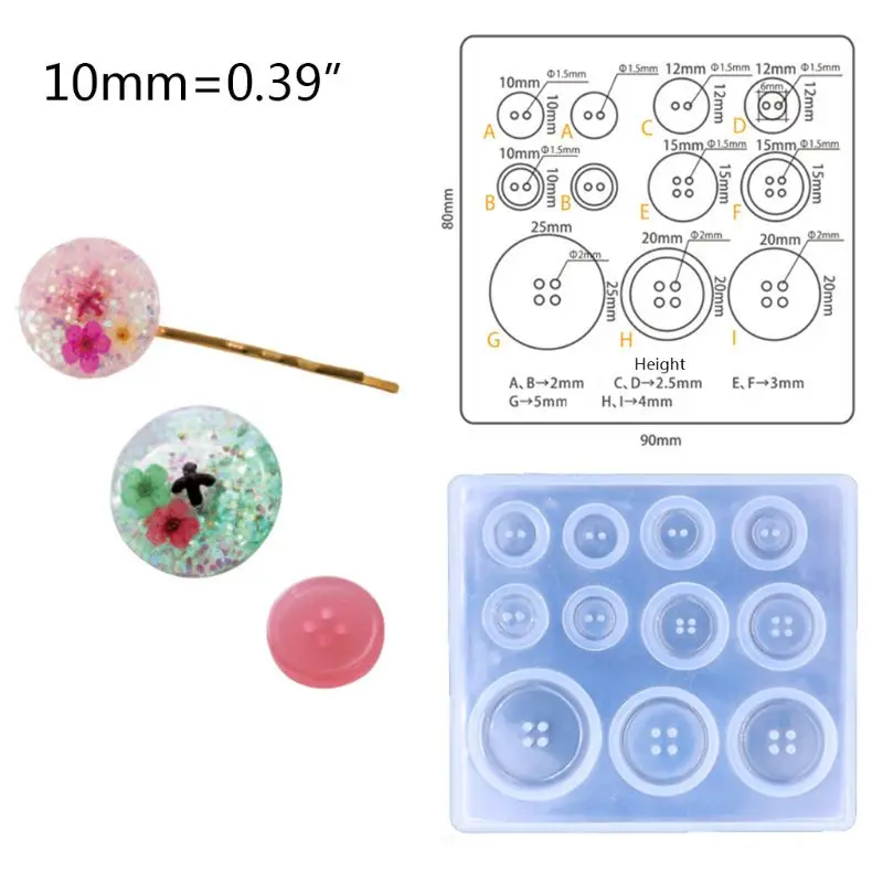 Transparent Silicone Mold Pendant DIY Epoxy Mould for Jewelry Crafts Making