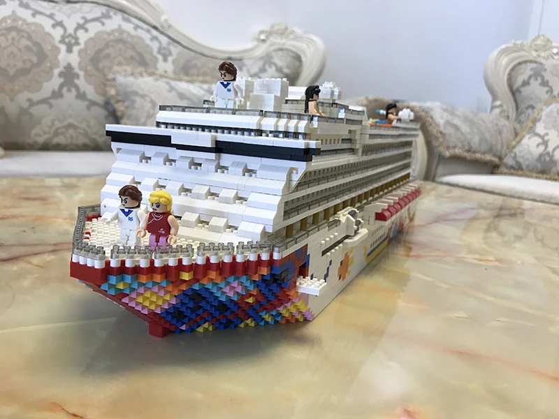 Роскошный круиз лайнер корабль Большая белая лодка алмаз мини здание микро блоки Кирпич собранная игрушка детский подарок ZRK7800