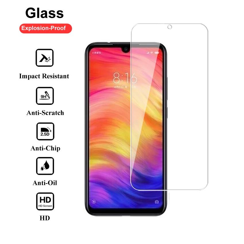 Закаленное стекло для Xiaomi Redmi Note 9 Pro 9s 8T 8 7 6 5 3 4X 4 Защитное экрана|Защитные стёкла и