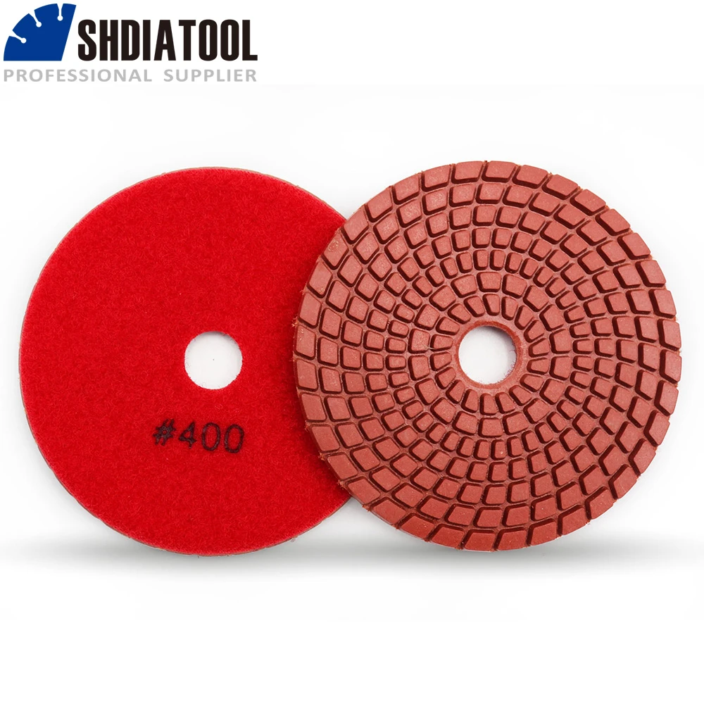 DIATOOL 4pcs Dry flexible Diamond Polishing pad sanding discs Dia 4inch/100mm