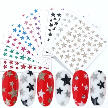 

1pcs 3D Colorful Stars Nail Stickers Slider Glitter Shiny Decals Decoration DIY Adhesive Nail Art Tips Tattoo Manicure LYNC132