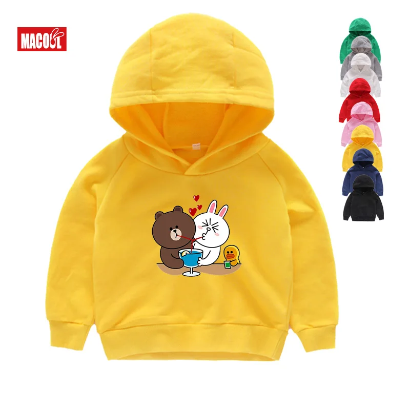 

Kids Winter Hoodies Sweatshirts Kids' Premium Cotton Hoodies Fashion Cute Cartoon Bunny Rabbit Print Pattern Girl's Sweatshirts