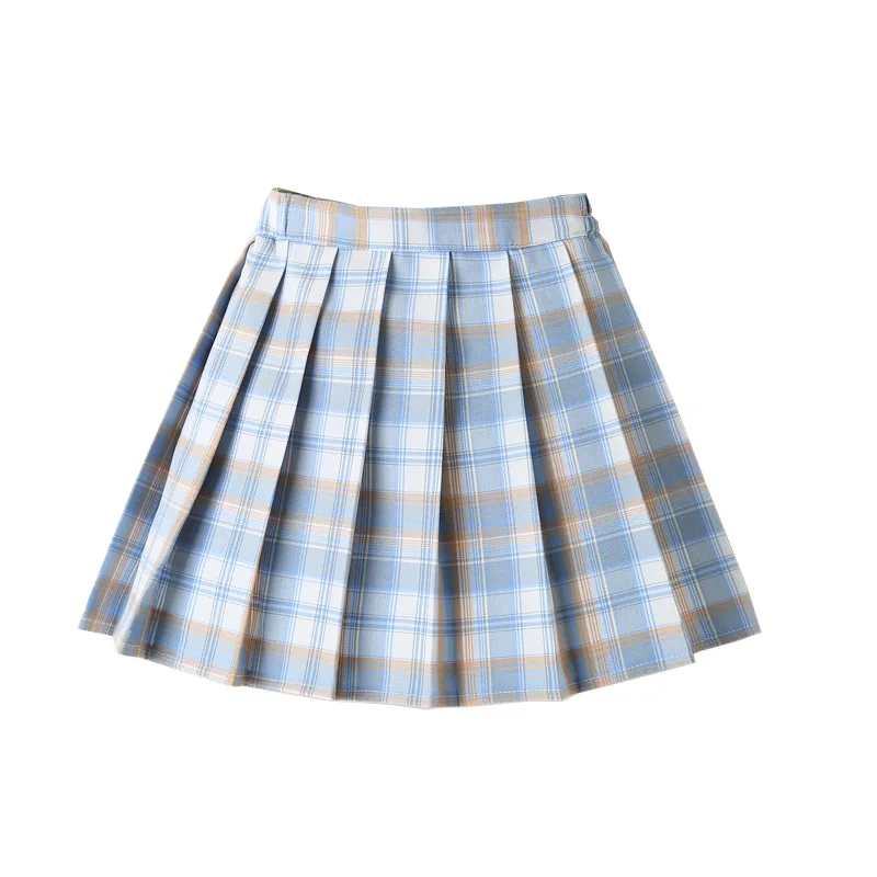 2025 Summer New High Waist School Girls Plaid Pleated Skirt