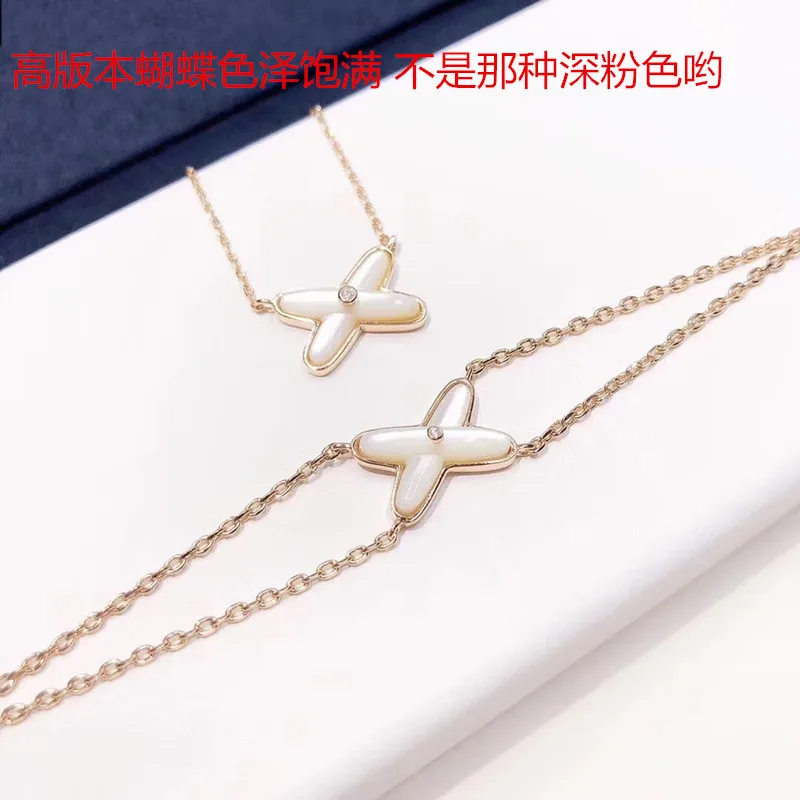 Модный брендовый браслет с надписью «mother of peal shell» и крестиком в форме х, Стерлинговое Серебро 925 пробы, подарок на день рождения, свадьбу