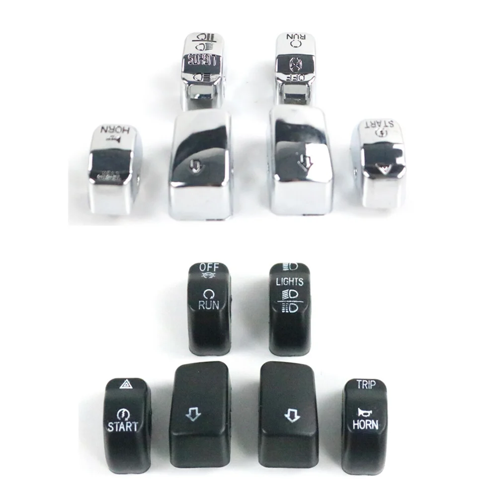 

Black Chrome Hand Control Switch Housing Button Cover Caps Kit for Harley Dyna Softail Sportster XL Motorcycle Accessories