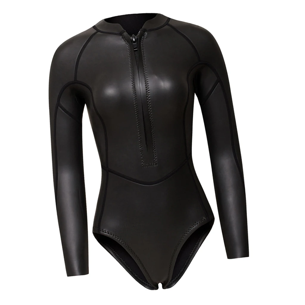 2MM Neoprene Wetsuit Women One Piece Long Sleeve Scuba Diving Wet Suit Swimsuit Rash Guard
