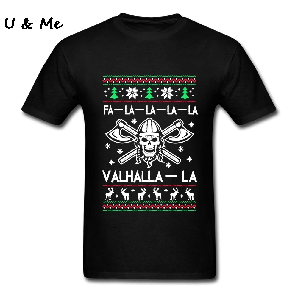 Большой Размеры для мужчин музыка футболка Valhalla-ла Рождественская Милая одежда с