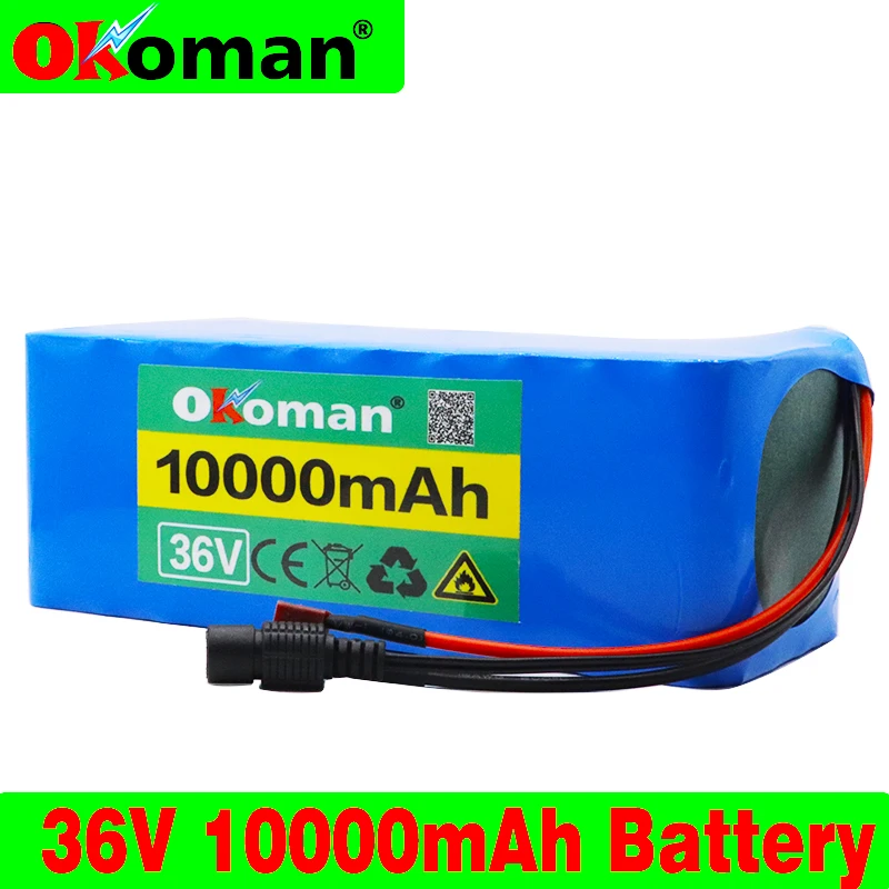 Okoman 36V 10S3P 10Ah 500W Высокая Мощность 42V 18650 литиевая батарея 10000mAh Электрический