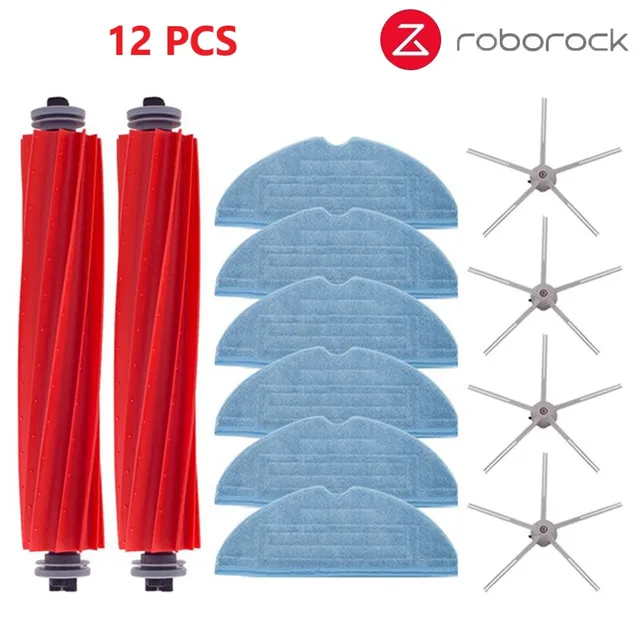 Xiaomi Roborock S7 S70 S75 S7Max s7MaxV T7S Plus Main Roll Brush Mop Rag Hepa Filter Side Brush Vacuum Cleaner Accessories 12 pcs