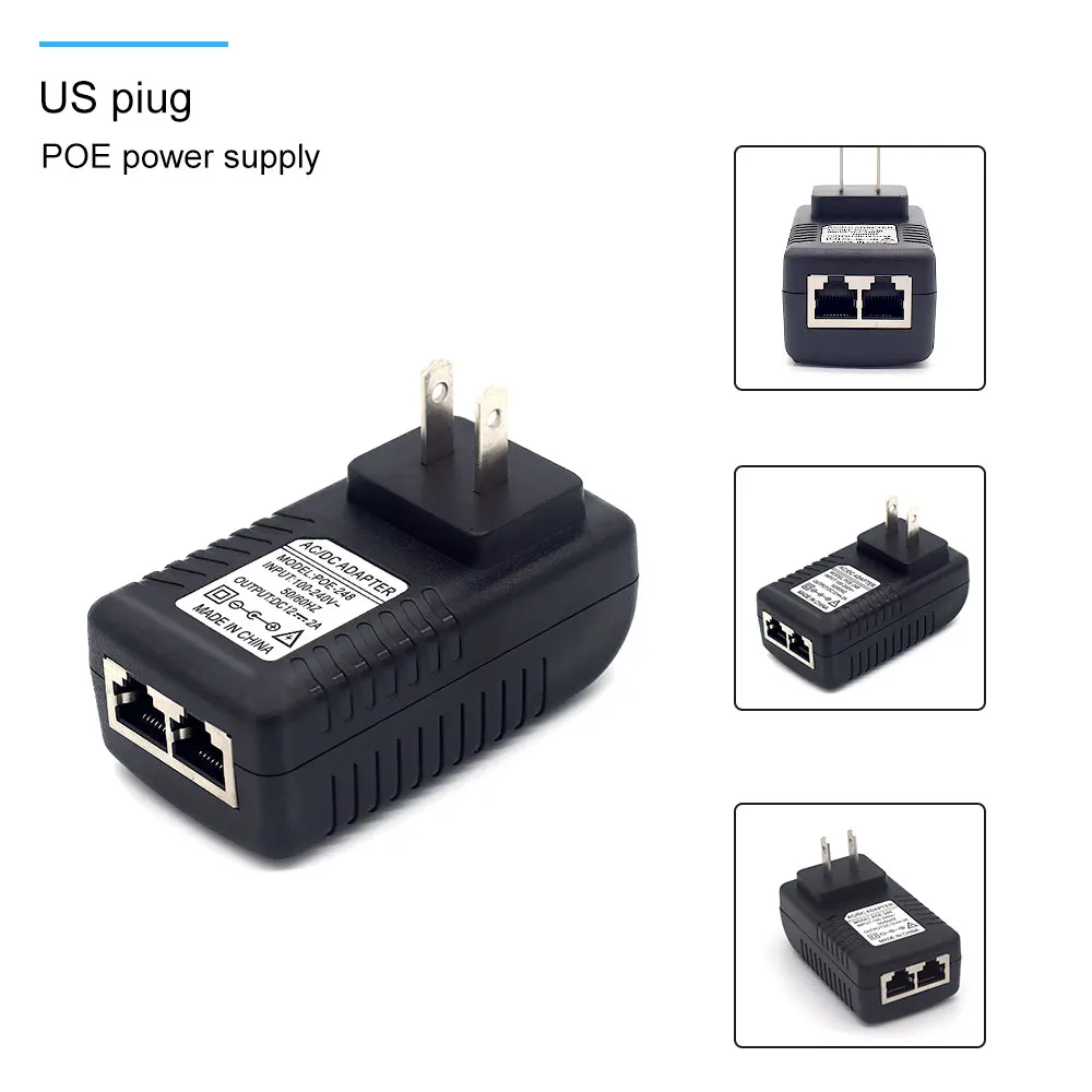 POE инжектор AC220V к DC12V 2A DC48V 0.5A POE питание через Ethernet Инжектор адаптер ЕС/Великобритания/США опционально