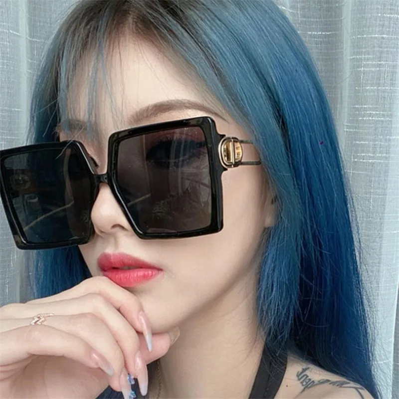 designer sunglasses for women Fashion Personality Sunglasses Hollow Design Sun Glasse Square Goggles Anti-UV Spectacles Oversize Frame Eyeglasses Adumbral A++ round sunglasses women