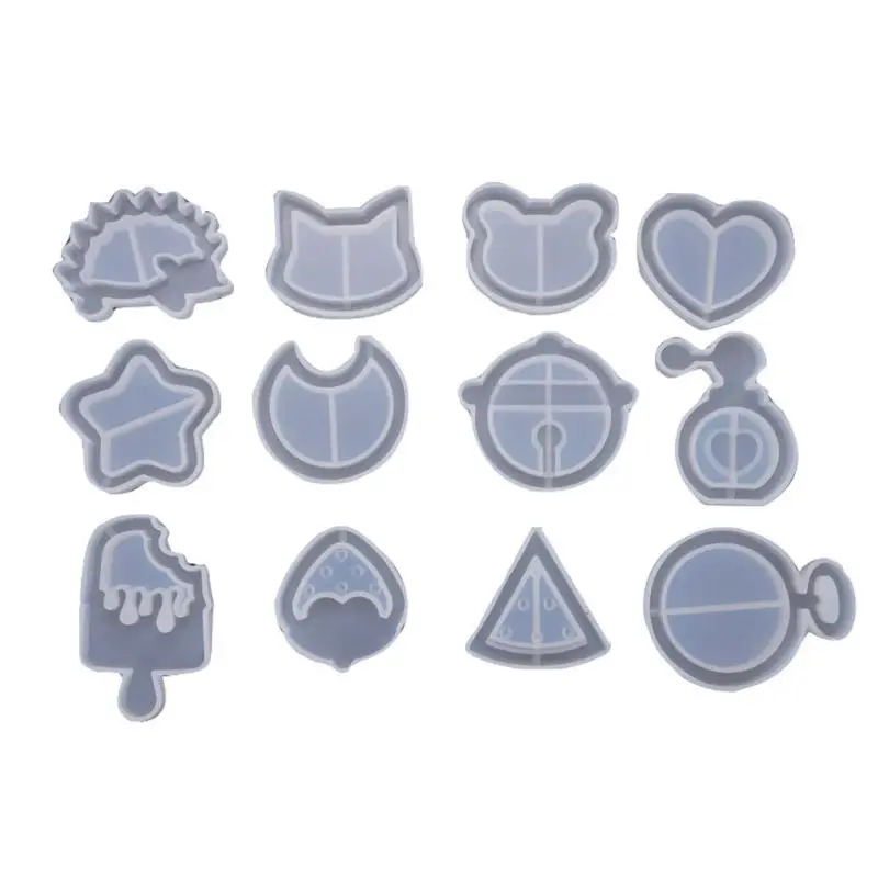 

12 style Transparent Silicone Mold for jewelry frame animals pendant Resin Epoxy mold