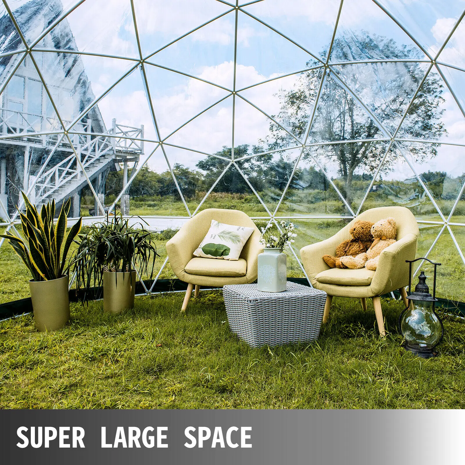 VEVOR Ideal Transparent Dome Zelt Garten Zelt für Anlage Pavilion Zelt Dome  mit PVC Abdeckung (9,5 ft/2,9 m) - AliExpress