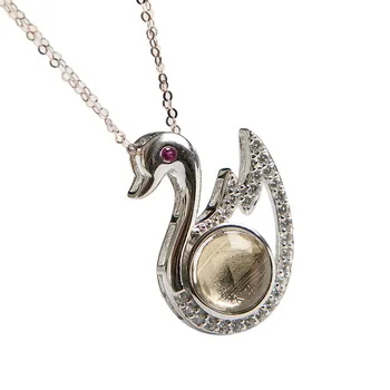 

Genuine Natural Gibeon Iron Meteorite Gemstone Goose Shape Fashion Silver Pendant 21x16x6mm