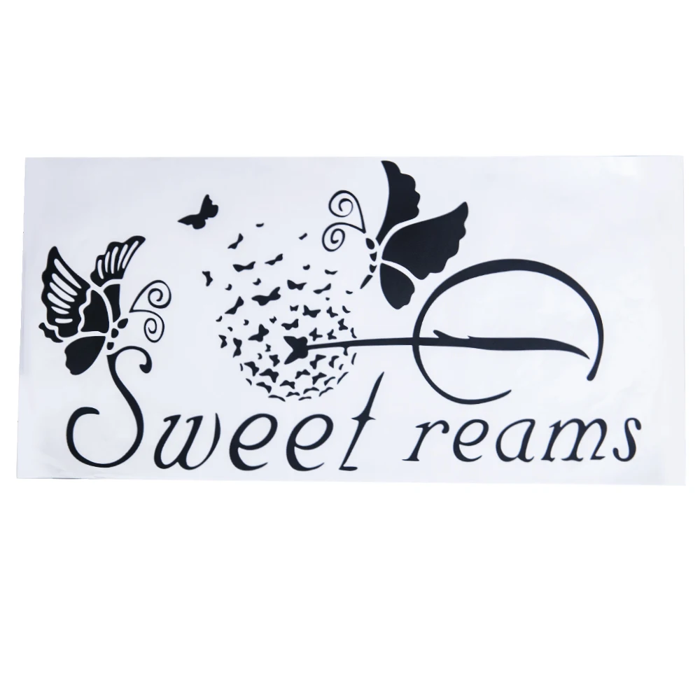Романтические буквы сладкие сны настенные наклейки Модные бабочки любовь Цитата настенные наклейки для спальни наклейки DIY аксессуары