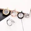 Wholesale Magnetic Opening Glass Floating Charms Living Lockets 20mm 25mm 30mm 35mm 316L Stainless Steel Round Locket Pendant 2