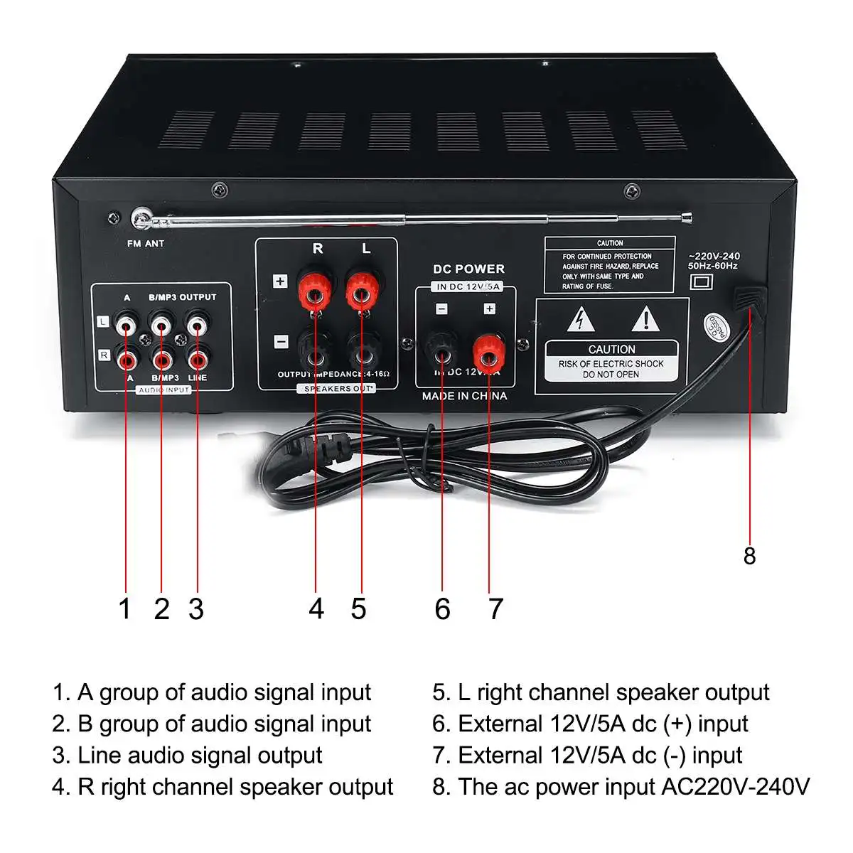 Audew 2000 Вт bluetooth стерео усилитель мощности Профессиональный HIFI аудио Автомобильная гарнитура FM AC220V-240V автомобильный домашний цифровой светодиодный дисплей