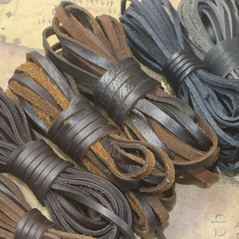 

5m Genuine Cow Leather Cord Fashion Jewelry Findings dark Brown Leathers DIY Leather Product Bracelets Necklace Making