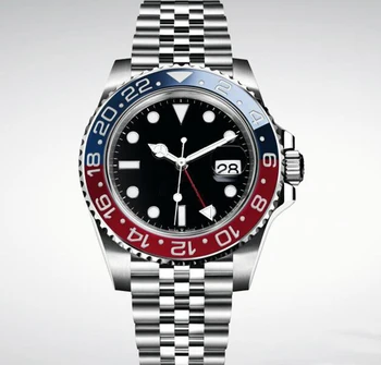 

2020 New Mens Wristwatch Basel Red Blue Stainless Steel Watch 2813 Movement Automatic Movement Mens Watch Free Shipping