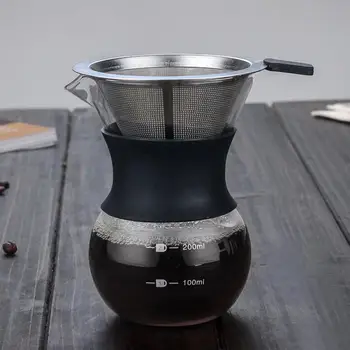 

200/400ml Glass Coffee Maker Coffee Pots Brewer Paperless Drip Coffee Kettle Reusable Espresso Water Pour Over Dripper Tool