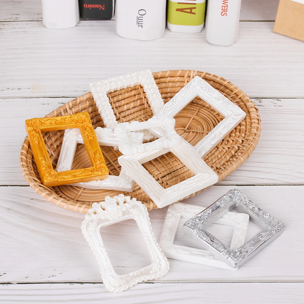 

1/2Pcs 1/12 Dollhouse Miniature Accessories Resin Photo Frame Simulation Furniture Model Toy For Children Doll House Decoration